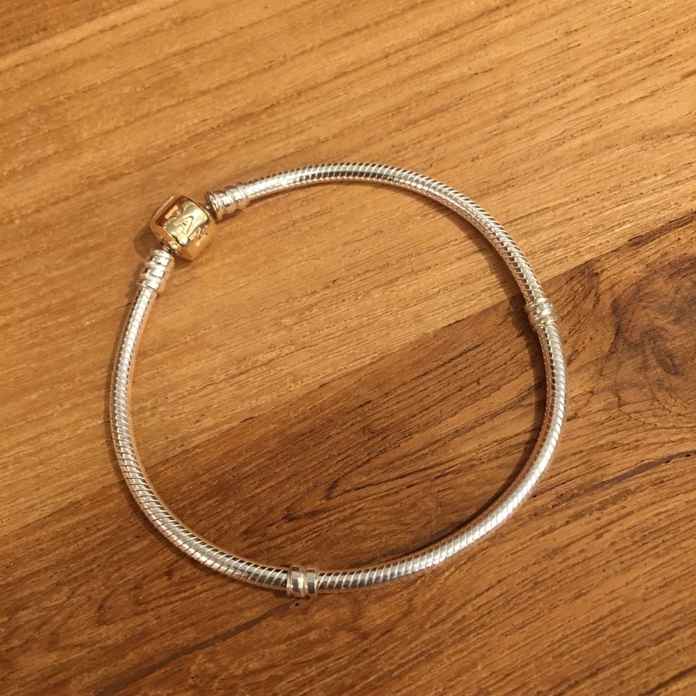 PANDORA 2-Tone Sterling w/ 14K Gold Clasp Bracelet